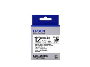 Label Cartridge Iron On Lk-4wbq Black/white 12mm (5m)