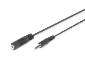 Audio extension cable, stereo 3.5mm M/F, 1.5m 2x0.10/10 black