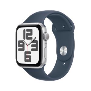 Apple Watch Se Gps 44mm Silver Aluminium Case With Storm Blue Sport Band S/m