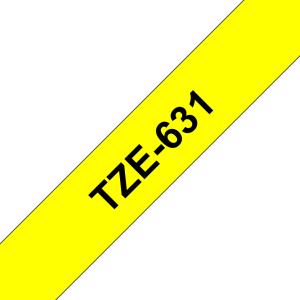 Tape 12mm Lami Black On Yellow (tz631)