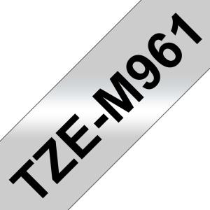 Tape 36mm Mat Metalic Black On Silver (tze-m961)