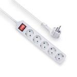 Power Strip white with switch and flat