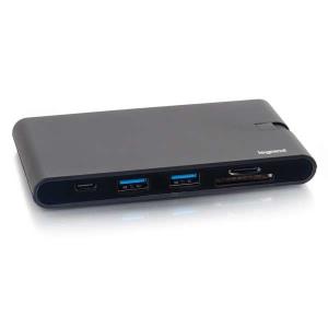 All-in-One Travel Dock USB-C - HDMI / VGA / RJ-45 / 2x USB-C / 2x USB 3.0 A / SD MircroSD Card Reader - 100W USB Power Delivery