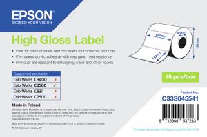 High Gloss Label - Die-cut Roll - 102mm X 152mm (210 Labels)