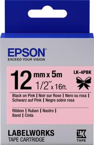 Tape Lk-4pbk Satin 12mm 5m Black/pink