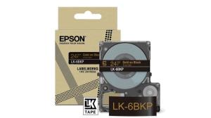 Tape Cartridge - Lk-6bkp - 24mm - Metallic Black/ Gold