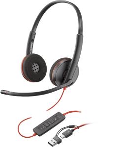 Headset Blackwire 3220 - Stereo - USB-c + USB-C/A Adaptor