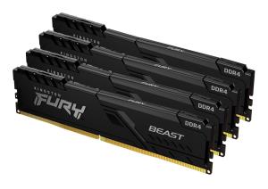 32GB Ddr4 2666MHz Cl16 DIMM (kit Of 4) Fury Beast Black