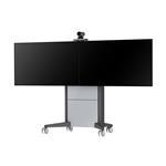 Video Conference Trolley For 2x1 Lfds From 46in To 65in Camera Shelf