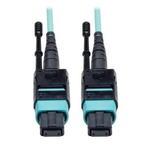 TRIPP LITE MTP/MPO Patch Cable 12 Fiber 40GbE 40GBASE-SR4 OM3 Plenum-Rated - Blue 5M (16-ft.)
