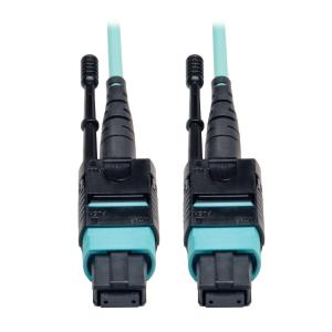 TRIPP LITE MTP/MPO Patch Cable Push/Pull Tabs 12 Fiber 40GbE 40GBASE-SR4 OM3 Plenum-Rated - Blue 10M