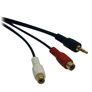 TRIPP LITE 3.5 mm Mini Stereo to 2 RCA Audio Y Splitter Adapter Cable (M/F) 15cm