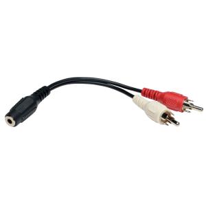 TRIPP LITE 3.5mm Mini Stereo to Two RCA Audio Y Splitter Adapter Cable (TRIPP LITE 3.5mm F to 2x RCA M) 15cm
