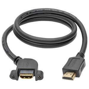TRIPP LITE High-Speed HDMI Cable with Ethernet Digital Video with Audio (M/F) Panel Mount 3 ft 91cm
