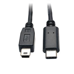 TRIPP LITE USB 2.0 Hi-Speed Cable USB 5-Pin Mini-B Male to USB Type-C (USB-C) Male 6-ft 1.8m