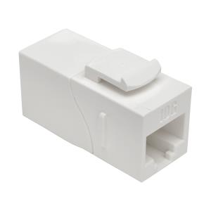 TRIPP LITE CAT6a Straight-Through Modular In-Line Snap-In Coupler w/90-Degree Down-Angled Port White (RJ45 F/F)