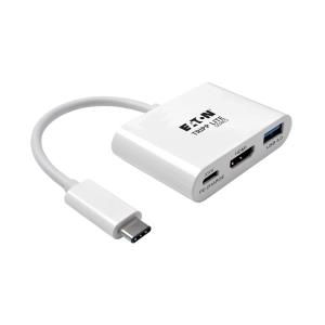 TRIPP LITE USB 3.1 Gen 1 USB-C to HDMI External Video Adapter with USB-A Hub and USB-C PD Charging Port 1080p