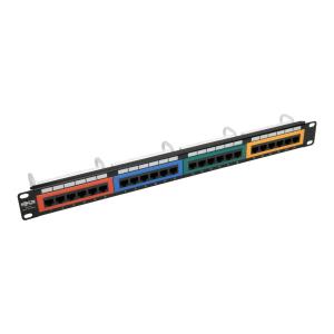 TRIPP LITE Patch Panel 24-Port 1U Rack-Mount 110-Type Color-Coded RJ45 Ethernet, 568B, Cat5/5e
