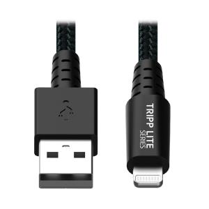 TRIPP LITE Heavy-Duty USB Sync / Charge Cable with Lightning Connector - M/M, USB 2.0, UHMWPE and Aramid Fibers, Gray, 0.9 m