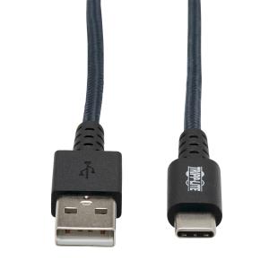 TRIPP LITE Heavy-Duty USB-A to USB-C Cable - M/M, USB 2.0, UHMWPE and Aramid Fibers, Gray, 1.8m