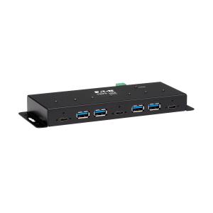 TRIPP LITE 7-Port Industrial-Grade USB 3.1 Gen 2 Hub - 10 Gbps, 4 USB-A & 3 USB-C, 15 kV ESD Immunity, Metal Housing, TAA