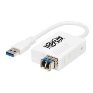 TRIPP LITE USB 3.0 Multimode Fiber Optic Transceiver Ethernet Adapter, 10/100/1000 Mbps, 1310nm, 550m, LC