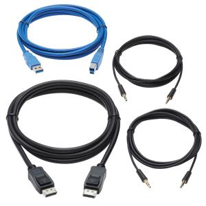 TRIPP LITE DisplayPort KVM Cable Kit for Tripp Lite B005-DPUA2-K and B005-DPUA4 KVM, 4K DP, USB 3.2, 3.5mm, 1.8m