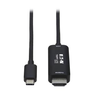 TRIPP LITE USB-C to HDMI Adapter Cable, 4K 60Hz, HDR, HDCP 2.2, DP 1.2 Alt Mode, Black, 6 ft 1.8m
