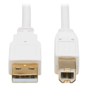TRIPP LITE USB-A to USB-B Antibacterial Cable (M/M), USB 2.0, White, 1.8m