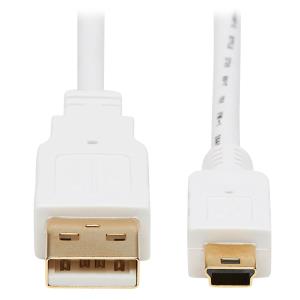 TRIPP LITE USB-A to USB Mini-B Antibacterial Cable (M/M), USB 2.0, White, 1.8m