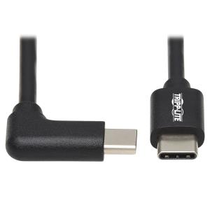 TRIPP LITE USB-C Cable (M/M) - USB 2.0, Thunderbolt 3, 60W PD Charging, Right-Angle Plug, Black, 2m
