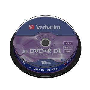 DVD+r Media 8.5GB 8x Double Layer Spindle 10-pk