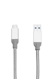 Sync & Charge Stainless Steel USB-C to USB-A 3.1 30cm