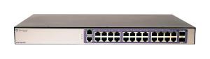 210-Series 24 port 10/100/1000BASE-T PoE+, 2 1GbE unpopulated SFP ports, 1 Fixed AC PSU, L2 Switching with Static Routes, power cord