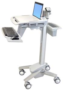 Styleview Emr Laptop Cart Non-powered (white Grey And Polished Aluminum) (sv41-6100-0?cs)
