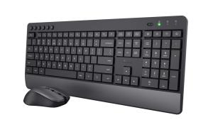 Wireless Keyboard Trezo - USB - Black - Qwerty Us / Int'l And Mouse Set