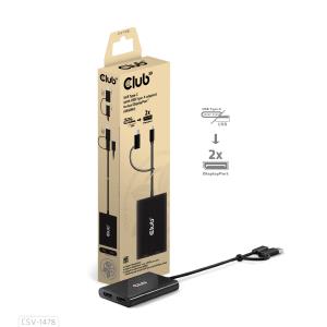 USB Type-c (with USB Type-a Adapter) To Dual DisplayPort(4k60hz) Video Splitter