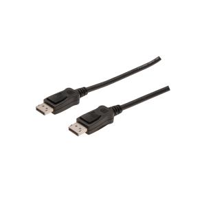 DisplayPort connection cable, DP M/M, 1.0m, w/interlock, Ultra HD 4K black