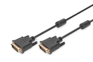 ASSMANN DVI connection cable, DVI(24+1), 2x ferrit M/M, 5m DVI-D Dual Link black