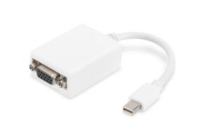 ASSMANN DisplayPort adapter cable, mini DP - HD15 M/F, 15cm DP 1.1a compatible, CE White (AK-340407-001-W)