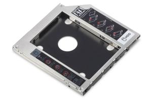 SSD/HDD Installation Frame for CD/DVD/Blu-ray drive slot, SATA to SATA III, 9.5mm