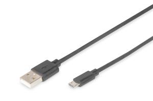 USB 2.0 connection cable, type A - micro B M/M, 1m USB 2.0 compatible black