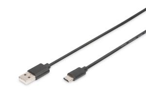 DIGITUS USB Type-C connection cable, type C to A M/M, 1.8m, High-Speed black