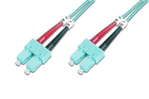 Fiber Optic Patch Cord, SC to SC Multimode 50/125 , Duplex Length 2m Class OM3