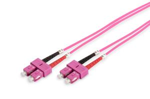 Fiber Optic Patch Cord, SC to SC Multimode OM4 - 50/125 , Duplex, color RAL4003, Length 10m