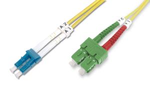 Fiber Optic Patch Cord SC (APC) to LC (PC), Singlemode 09/125 , Duplex Length 3m