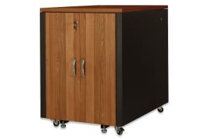 SOUNDproof Cabinet 1000x750x1130 mm, wooden surface walnut metal parts black RAL 9005