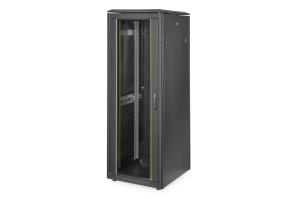 32U network cabinet 1609x600x600mm, color black RAL 9005