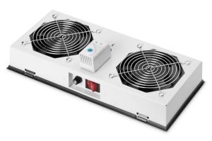 Fan Module for IP55 Wall Mounting Cabinets 2 Fans, thermostat, switch, filtered 50x346x175mm