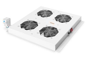 Roof Cooling Unit For Unique Network & Dyna. Basic 4 Fans, Switch, Thermostat, Color Grey (ral 7035)